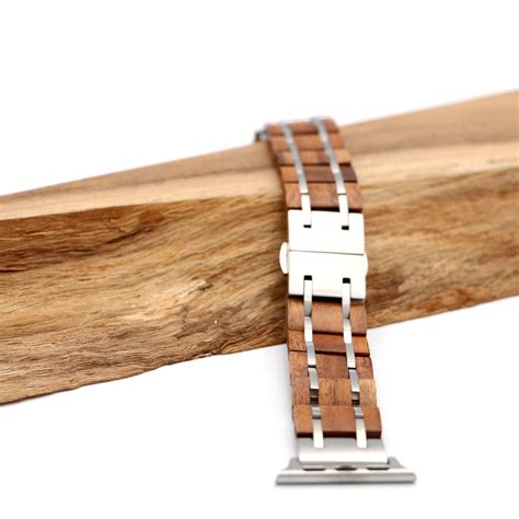 Koa Wood and Steel iWatch Band 